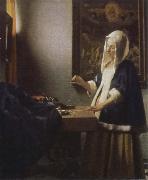 Jan Vermeer woman holding a balance Spain oil painting artist